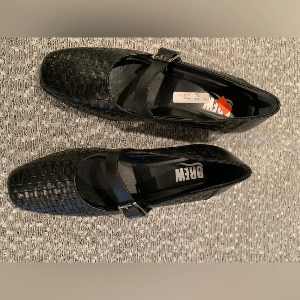 DREW Trish Black Woven Mary Jane NWT- SZ 8 N